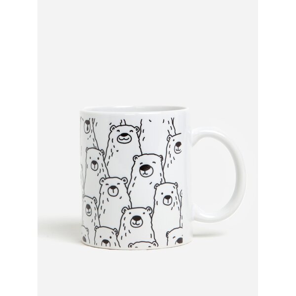 Cana alba din portelan cu print ursi polari Butter Kings
