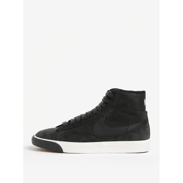 Ghete sport gri inchis din piele intoarsa pentru femei Nike Blazer Mid