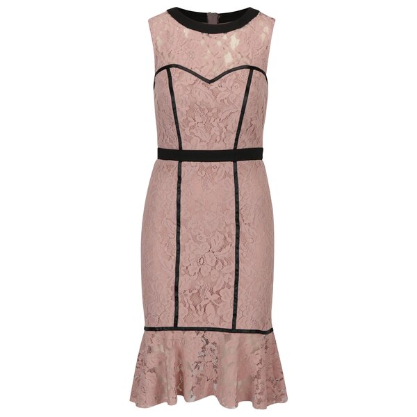 Rochie roz prafuit din dantela cu volane Paper Dolls