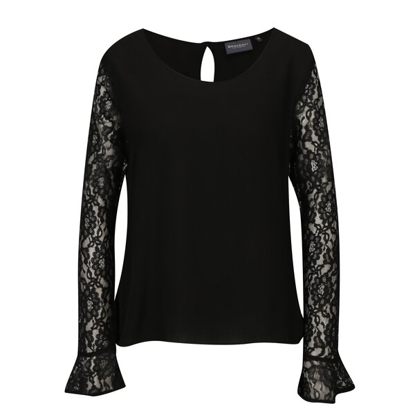 Bluza neagra cu maneci de dantela Broadway Saniya