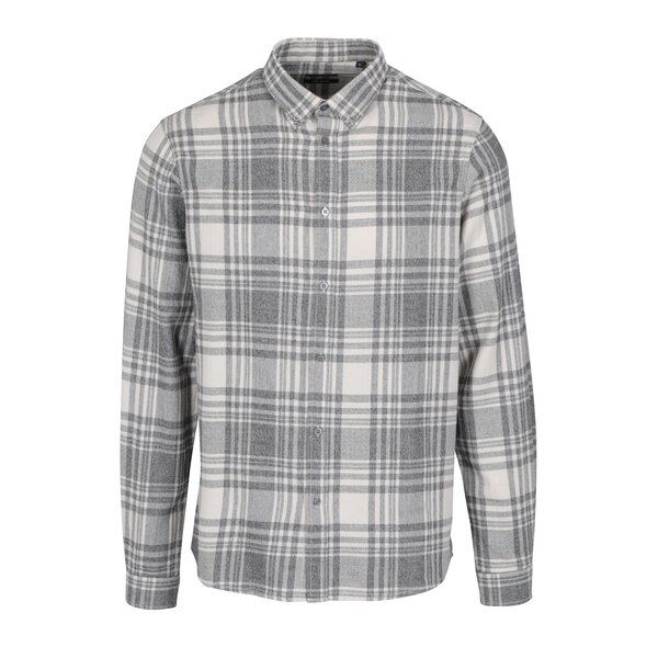 Camasa gri & alb cu print tartan pentru barbati - Broadway Patsy