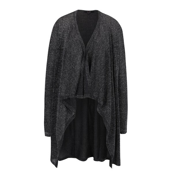 Cardigan negru cu aspect stralucitor - Yest