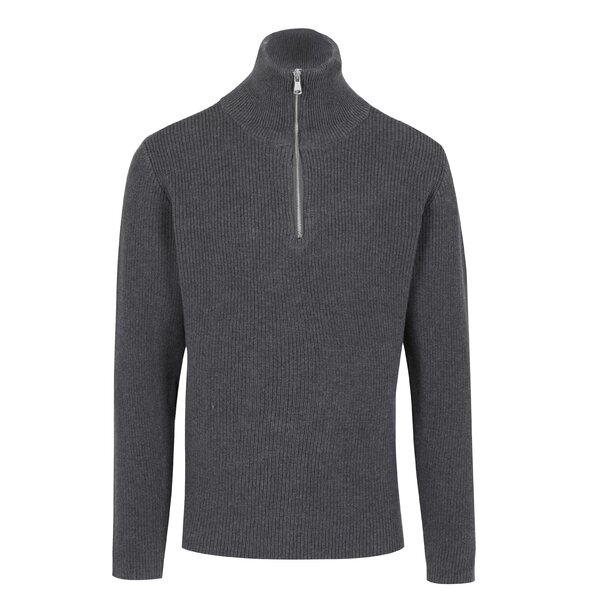 Pulover gri cu fermoar pentru barbati - Broadway Pear