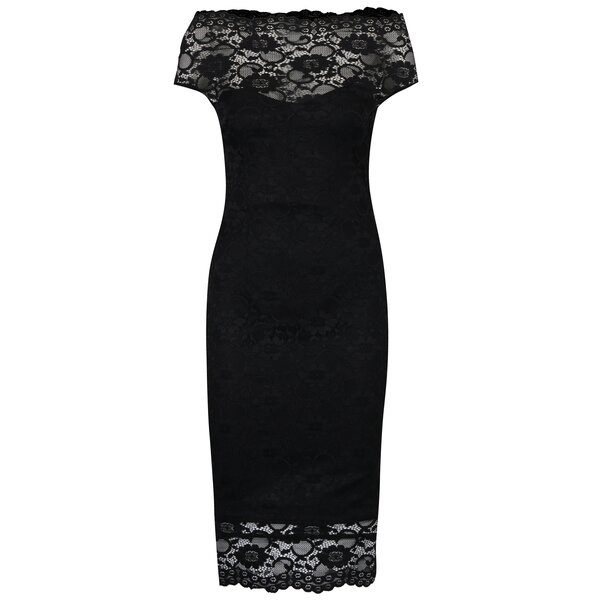 Rochie neagra din dantela cu umeri expusi ZOOT