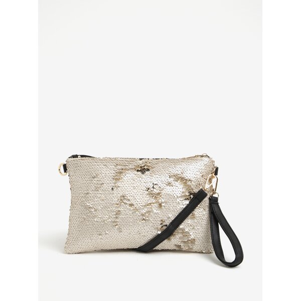 Geanta crossbody cu paiete bej si bareta ajustabila - Hailys Carla