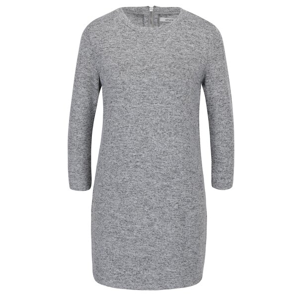 Rochie pulover gri melanj cu maneci 3/4 - Hailys Dina