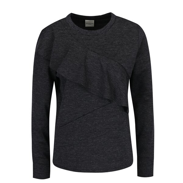 Bluza gri inchis cu volane - Selected Femme Elma