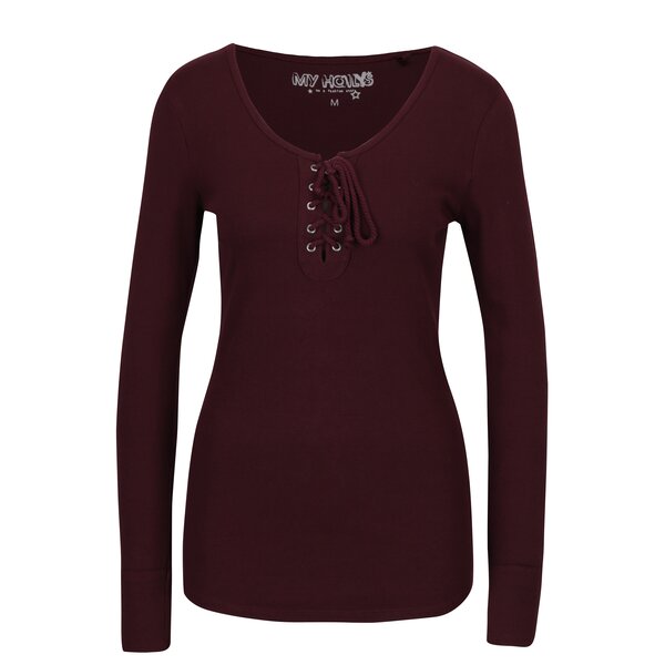 Bluza reiata bordo cu snur si decolteu rotund - Hailys Britta