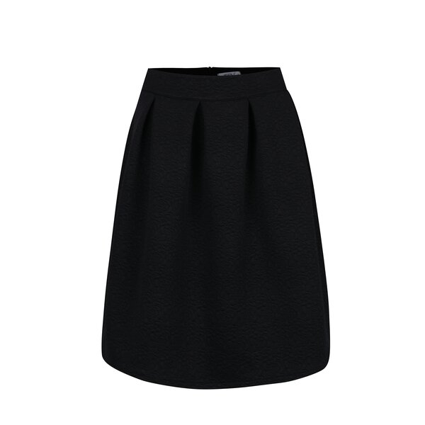 Fusta neagra cu pense si model floral in relief - Haily´s Sara