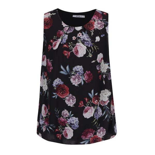 Top negru lejer cu print floral - Haily´s Lavina
