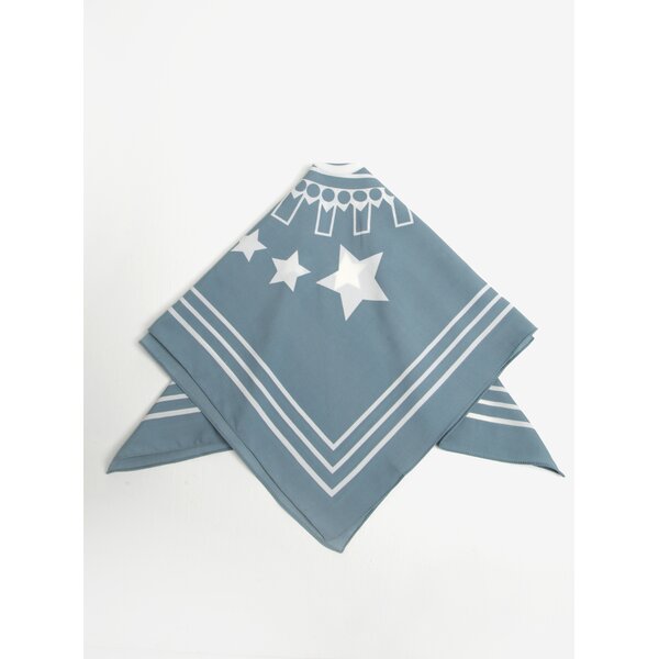 Esarfa albastru petrol&alb cu motiv stele Pieces Rachel