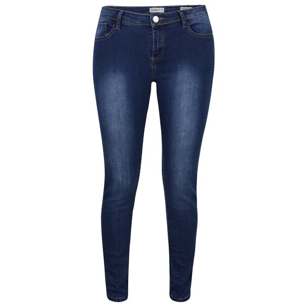 Blugi slim fit albastri cu aspect prespalat - Haily’s Aurora