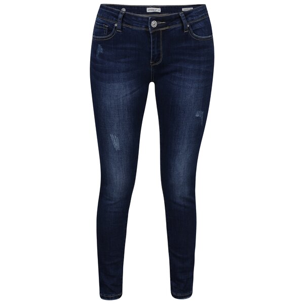 Blugi slim fit bleumarin cu aspect uzat si prespalat - Haily’s Myria