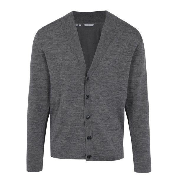 Cardigan gri melanj din amestec de lana Selected Homme Ed