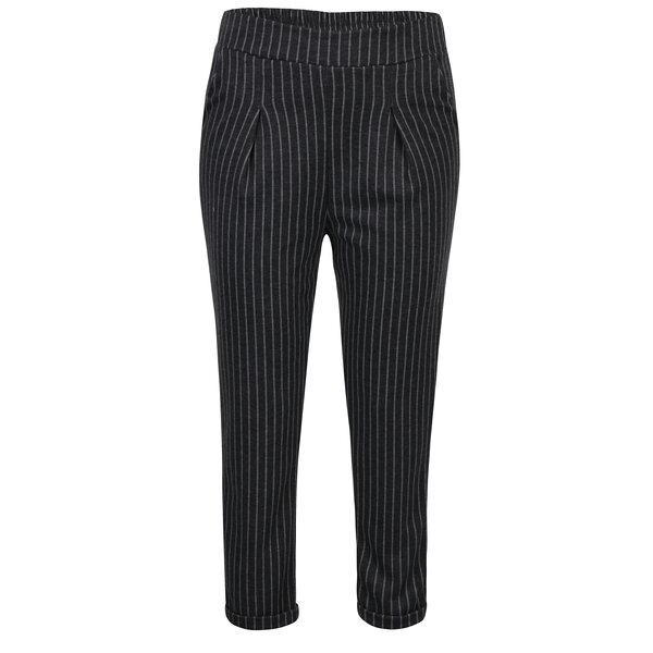Pantaloni gri inchis cu dungi si talie inalta - Haily’s Clara