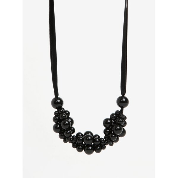 Colier handmade cu margele negre din lemn cu aspect lacuit - KO-RA-LE Wav