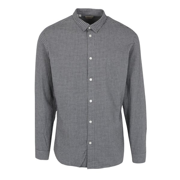 Camasa slim fit gri&negru in carouri Selected Homme One Paw