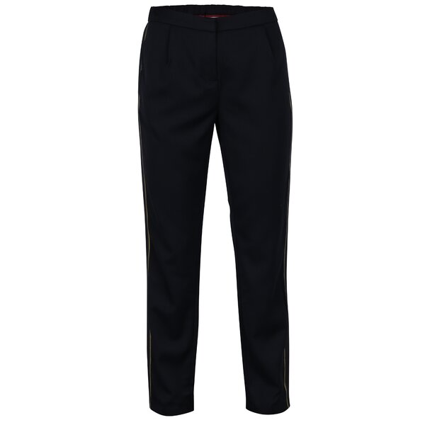 Pantaloni bleumarin cu dunga decorativa si talie elastica VILA Allessia Pantaloni bleumarin cu dunga decorativa si talie elastica VILA Allessia