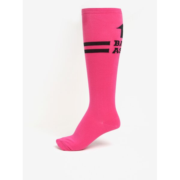 Sosete peste genunchi roz cu mesaj pentru femei- Sock It to Me Pink Badass