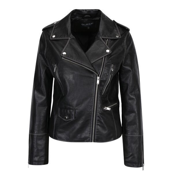 Jacheta biker neagra Miss Selfridge
