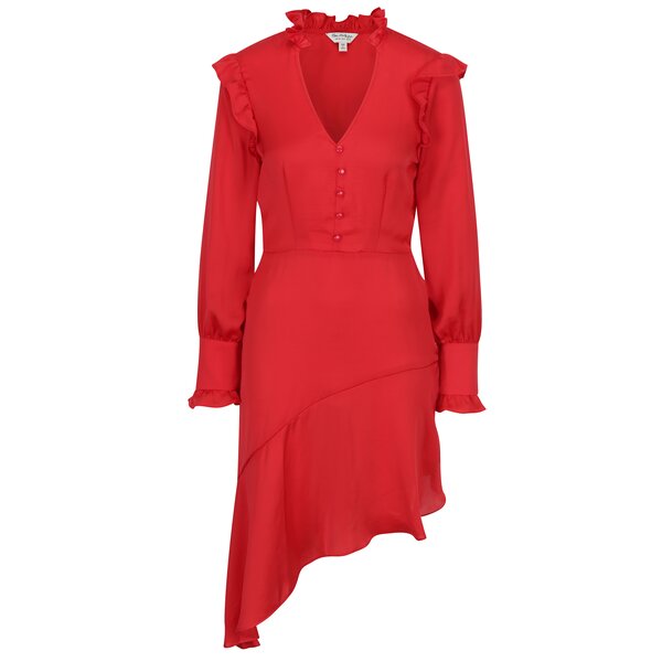 Rochie asimetrica rosie cu volane Miss Selfridge Rochie asimetrica rosie cu volane Miss Selfridge
