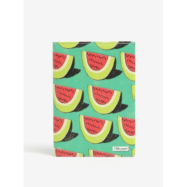 Carnetel A6 handmade verde cu print pepeni - I Like Paper A6