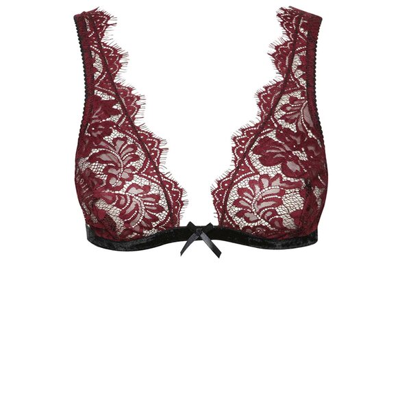 Sutien vișiniu Eden Lingerie din dantelă