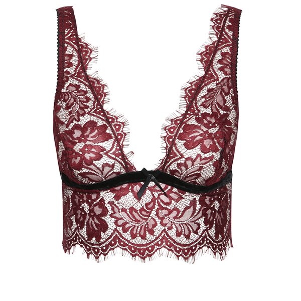 Bustier vișiniu Eden Lingerie din dantelă