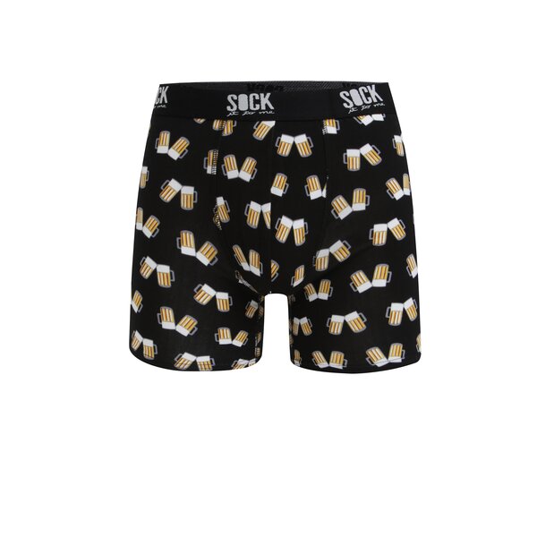 Boxeri negri cu print si talie elastica - Sock It to Me Cheers