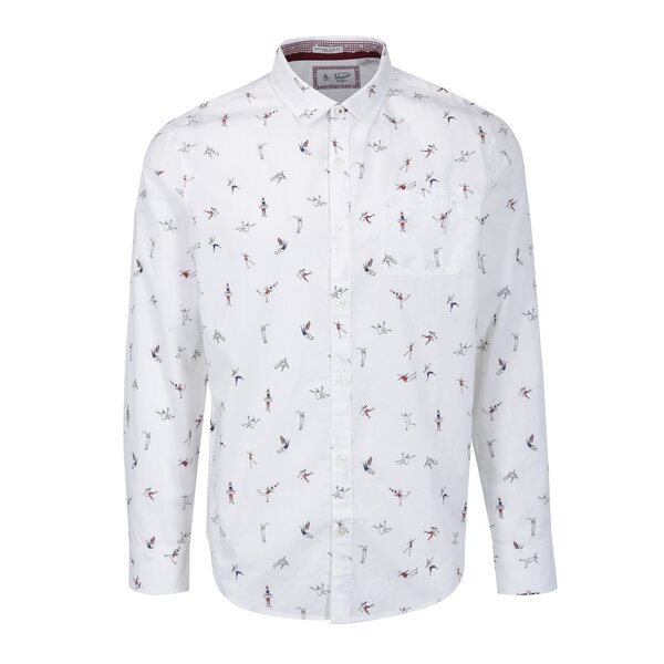 Camasa alba slim fit cu print vesel - Original Penguin Mini Clumsy Camasa alba slim fit cu print vesel - Original Penguin Mini Clumsy