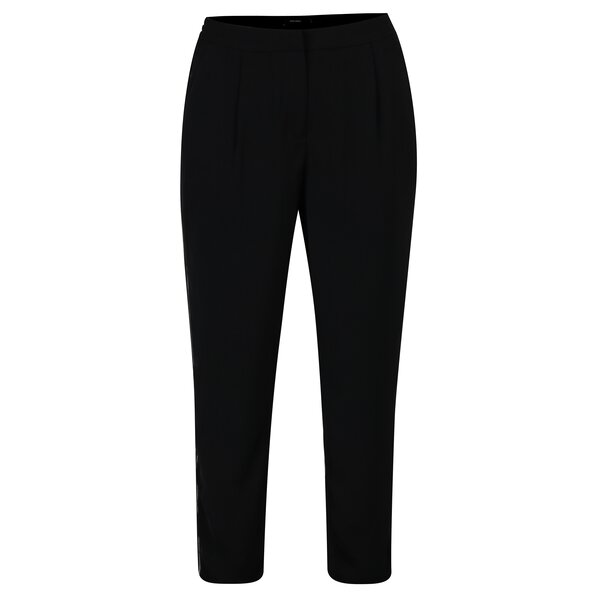 Pantaloni negri cu talie inalta si aplicatie laterala VERO MODA Adrianne
