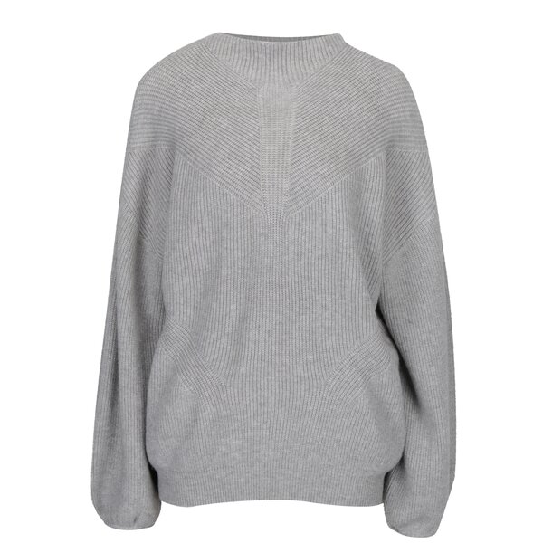 Pulover gri deschis cu maneci balon VERO MODA Darcel