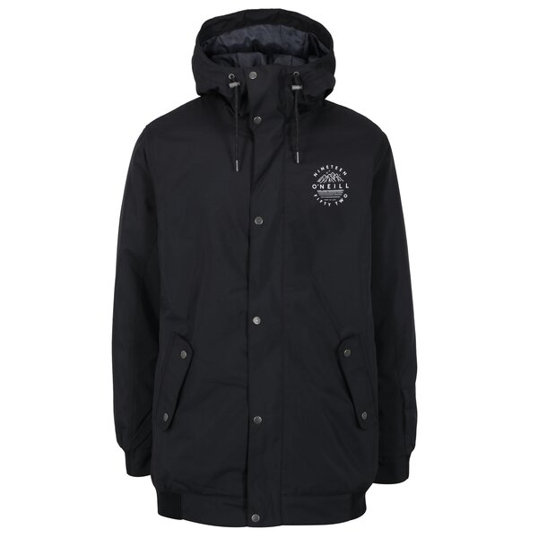 Jacheta neagra impermeabila cu gluga si print - ONeill