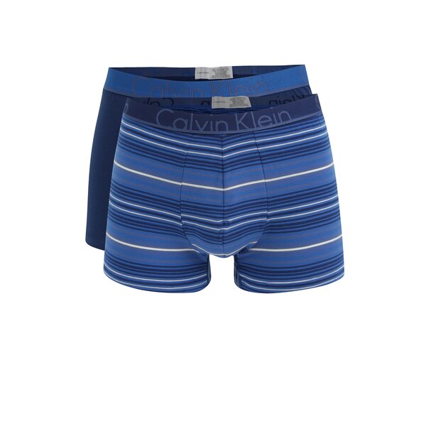 Set de 2 perechi de boxeri albastri cu banda elastica si logo - Calvin Klein