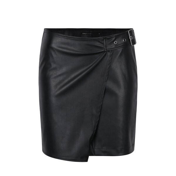 Fusta neagra suprapusa cu aspect de piele - ONLY Fling