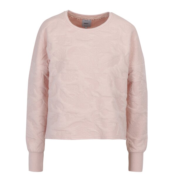 Bluza roz cu model floral in relief ONLY Enna
