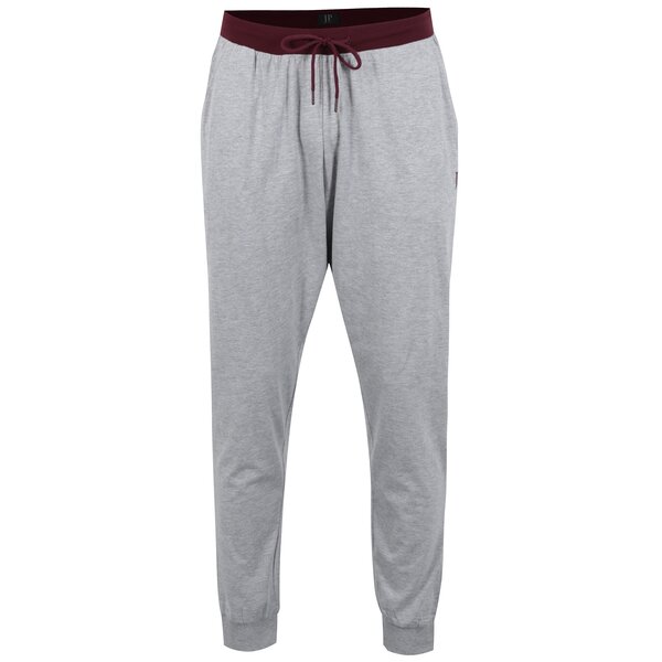 Pantaloni sport gri melanj cu buzunare si talie ajustabila - JP 1880