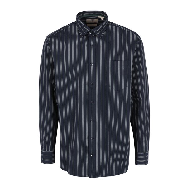 Camasa casual bleumarin cu guler buttons down si dungi - JP 1880