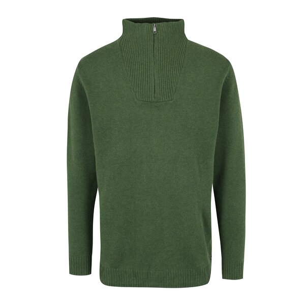 Pulover verde cu guler inalt si fermoar - JP 1880