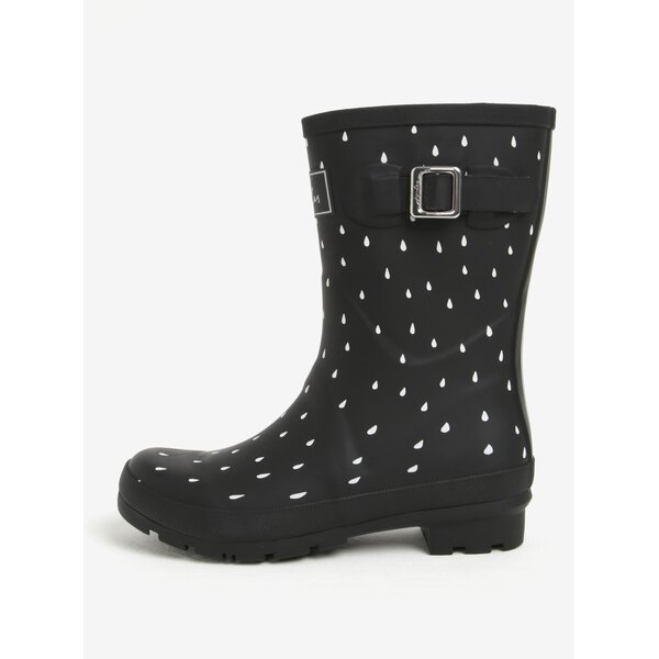 Cizme negre de cauciuc cu print - Tom Joule MollyWelly