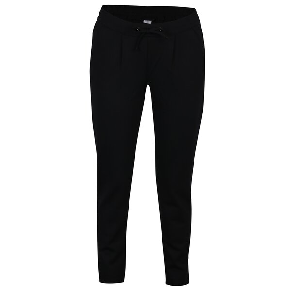 Pantaloni sport negri cu dunga din catifea - Jacqueline de Yong Trainer