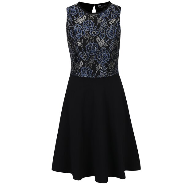 Rochie neagra cu dantela cu broderie florala - Dorothy Perkins