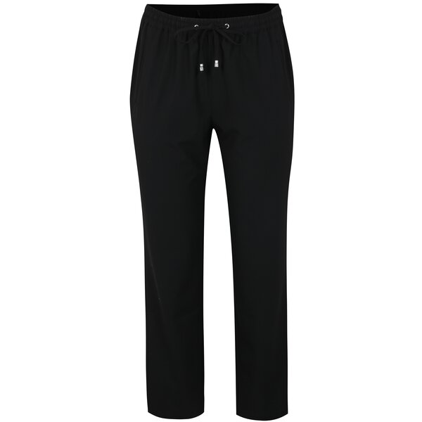 Pantaloni drepti negri cu talie elastica si buzunare - Ulla Popken