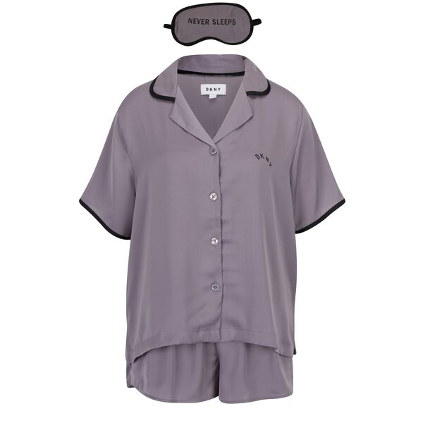 Pijama gri cu masca de dormit - DKNY