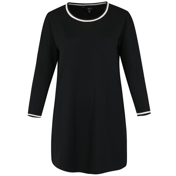 Rochie neagra cu buzunare si cusaturi in relief - Ulla Popken
