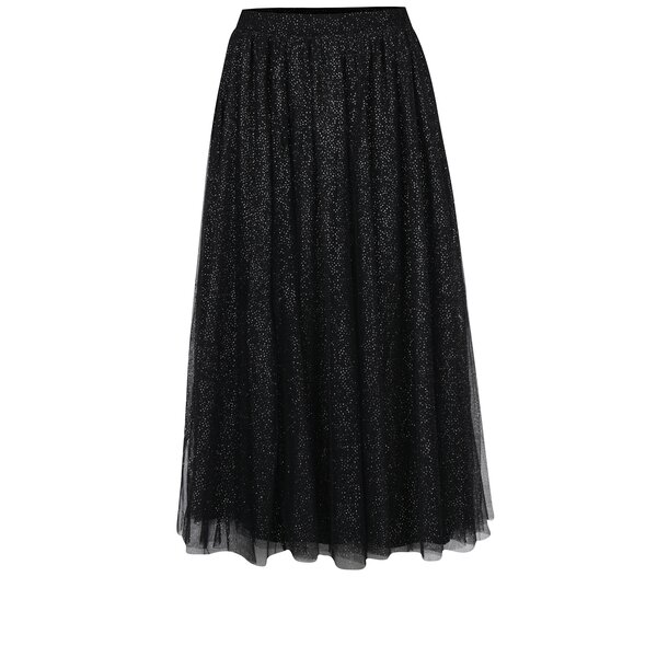 Fusta midi neagra cu aspect stralucitor - Dorothy Perkins
