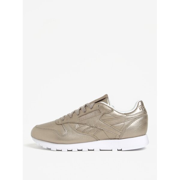 Pantofi sport aurii din piele naturala pentru femei Reebok Classic Leather L