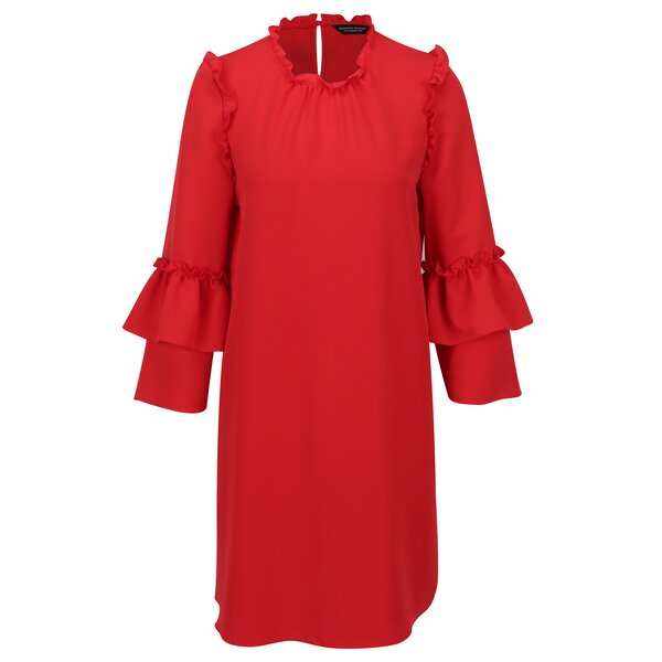 Rochie rosie cu volane discrete - Dorothy Perkins