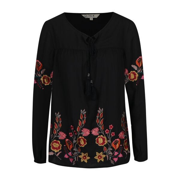 Bluza neagra cu broderie florala M&Co