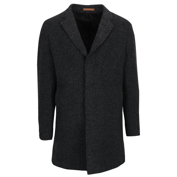 Palton gri inchis din amestec de lana Jack & Jones Premium Marlow